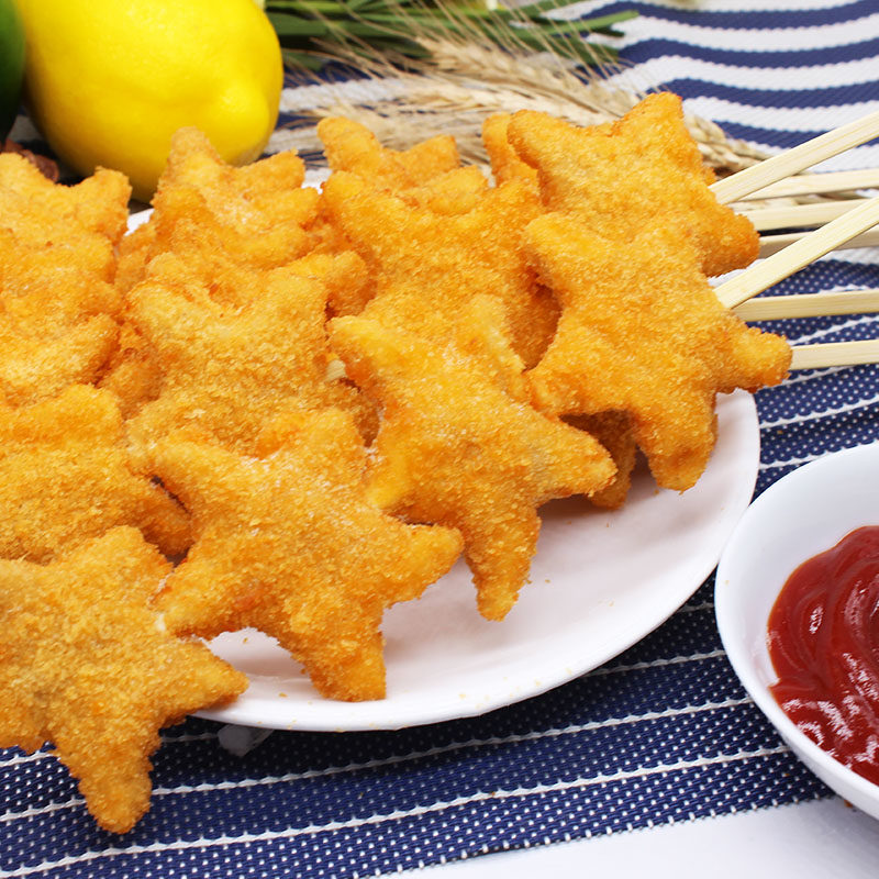 鸡块德邻五星星星肉串炸串油炸星凶半成品冷冻鸡肉丸