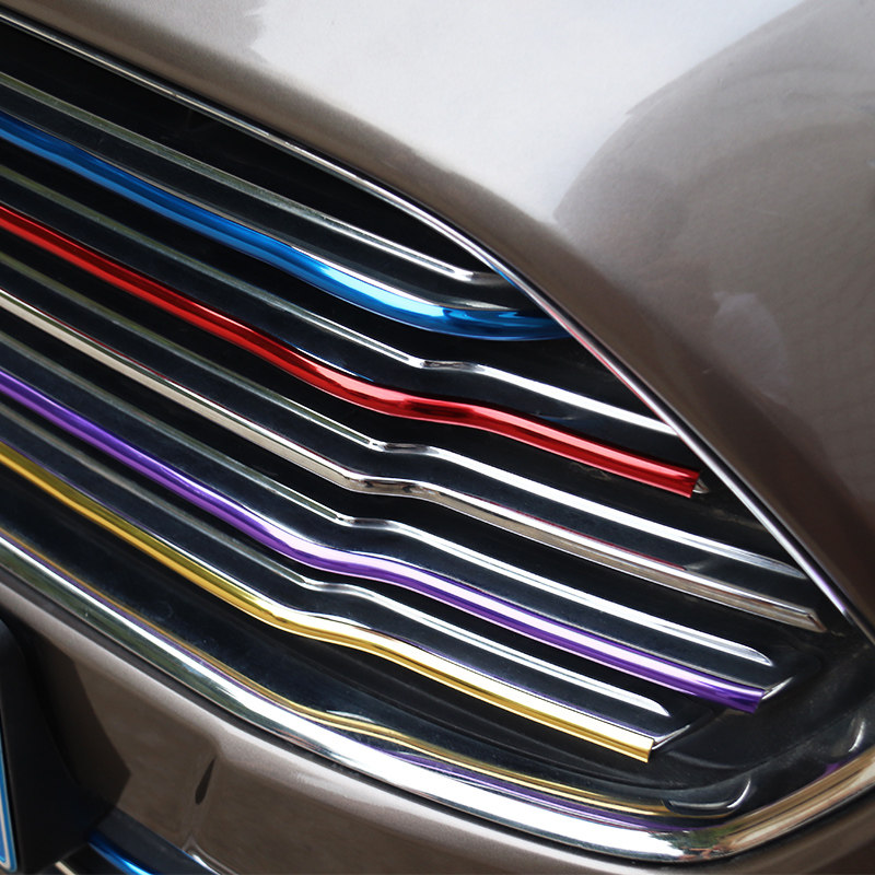 汽车装饰条中网彩色中下网镀铬亮条电镀防撞条车头改装通用雾灯框