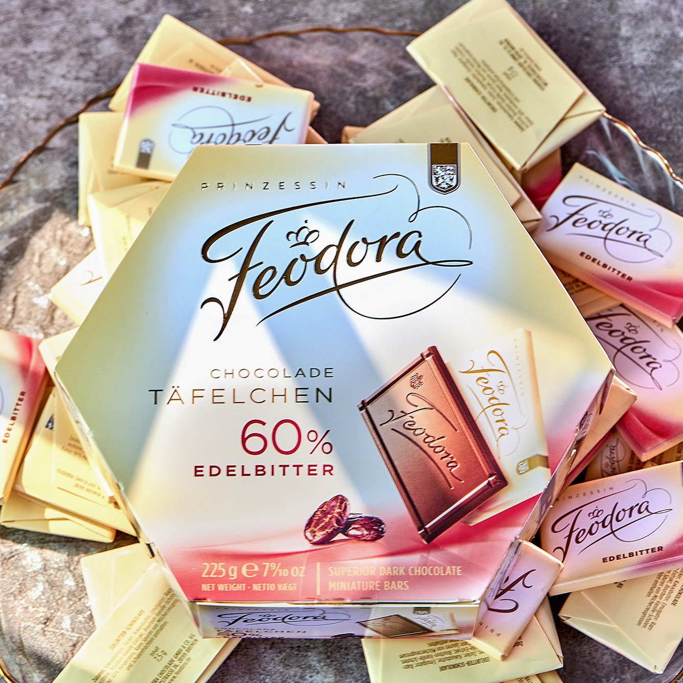 德国feodora公爵夫人进口高端赌神同款纯黑巧克力零食喜糖礼盒