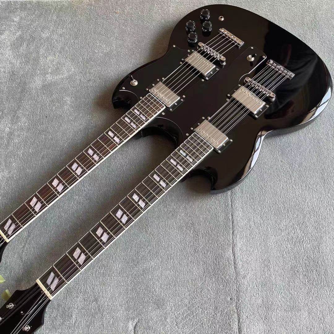 sg双头电吉他 g400 12弦黑色电吉他 玫瑰木指板 可按要求定制-mc母婴