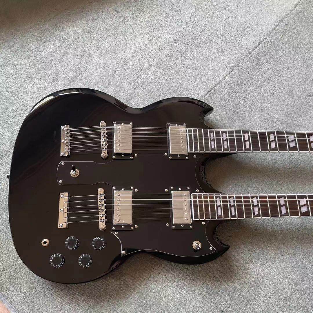 sg双头电吉他 g400 12弦黑色电吉他 玫瑰木指板 可按要求定制-mc母婴