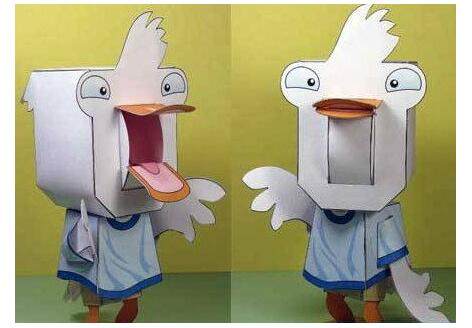 儿童手工折纸diy拼装立体3d纸质模型大嘴鸟手工折纸