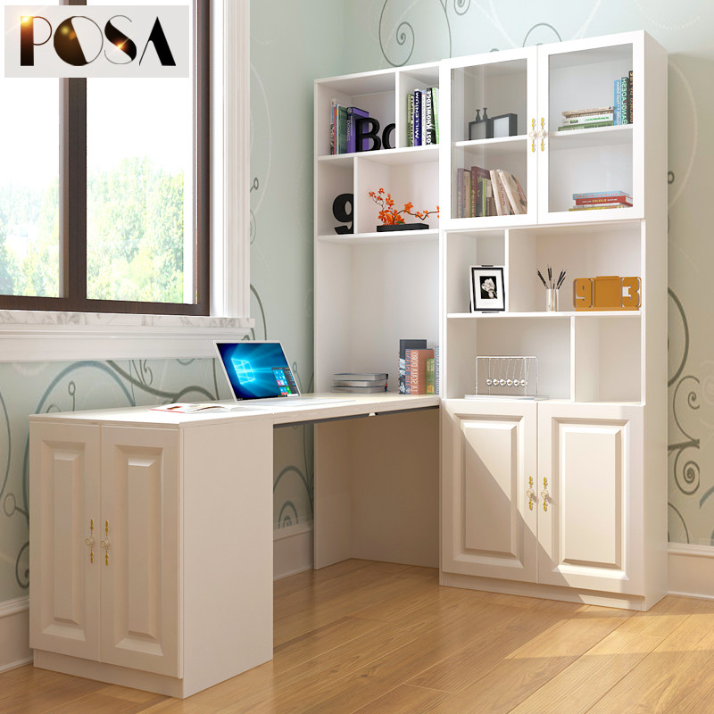 定制书桌书柜一体折叠简约现代代书家用创意书桌