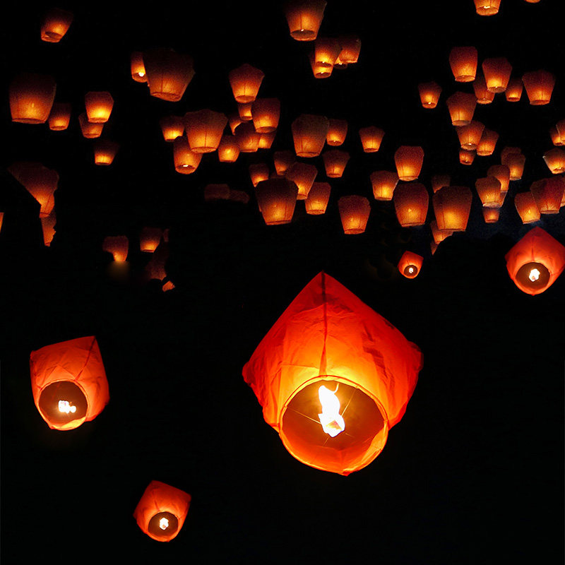 孔明灯古风许愿灯祈福安全型浪漫大号厂家直销阻燃纸加厚河灯水上