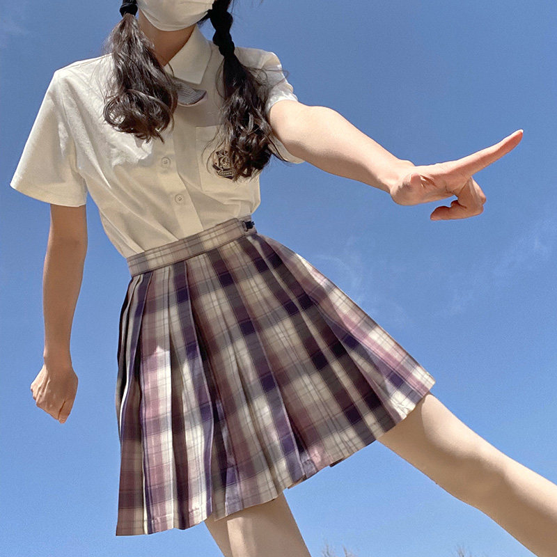 雪河原创jk格裙恋爱信笺制服半身裙子子女半身裙
