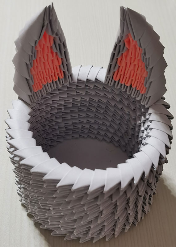 手工三角折纸diy剪纸学生作业材料猫耳笔筒手工折纸