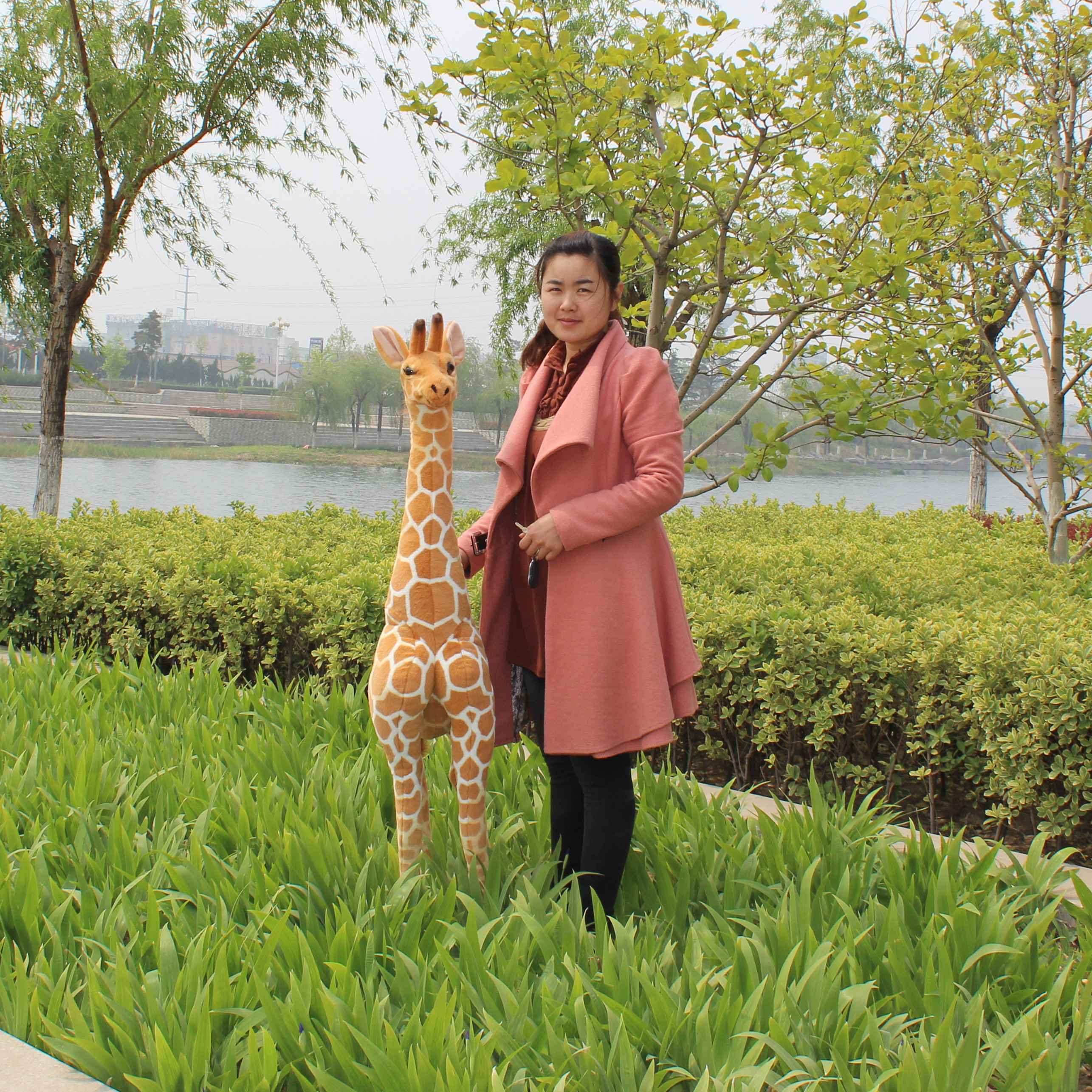 仿真长颈鹿公仔毛绒玩具梅花鹿玩偶小鹿摆件摄影道具儿童礼物礼品