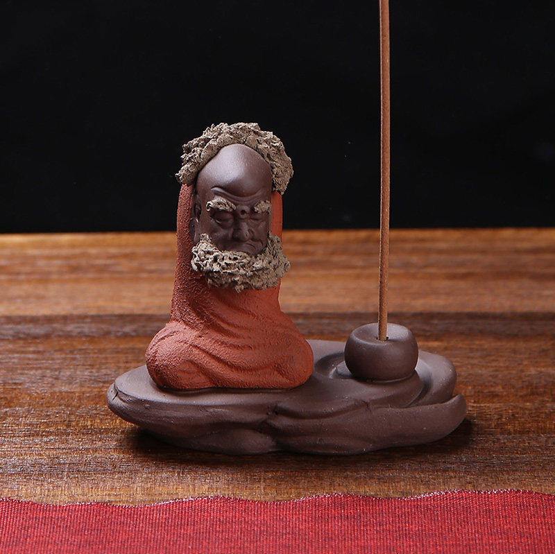 紫砂香插线香达摩香插烟香炉檀香创意陆羽香薰家居香道精品摆件