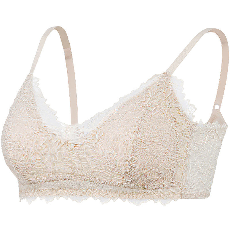 法式高端性感蕾丝内衣真丝三角可拆卸聚拢美背文胸