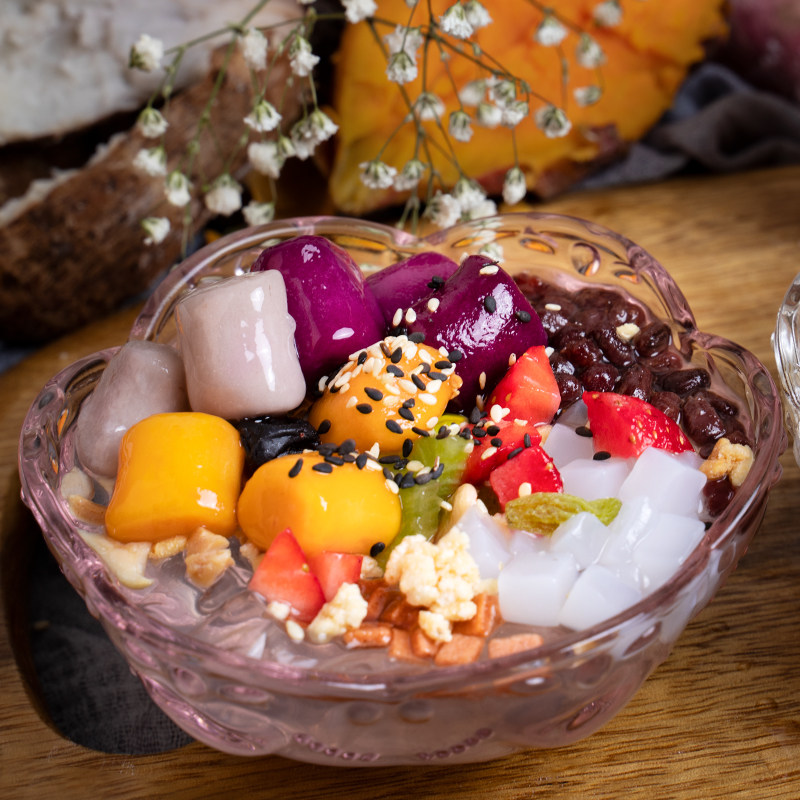 冰粉芋圆原料彩色红薯手工糍粑配料2斤汤圆