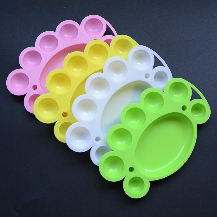 调色盘水粉颜料画盘儿童水彩梅花丙烯彩色大小调色盘