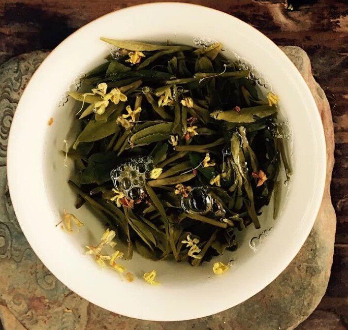 杭州特产西湖湖区产地手工秘制龙井桂花花茶西湖龙井