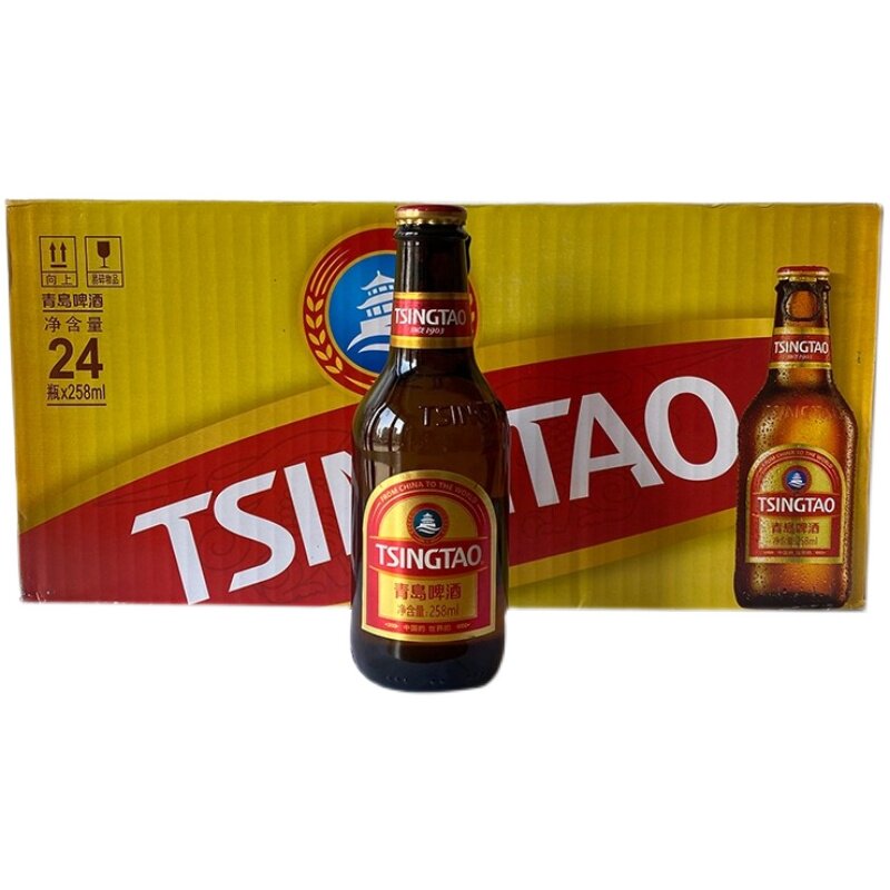 青岛啤酒小手手雷拉环小棕258mlx24产地青岛发货新品啤酒