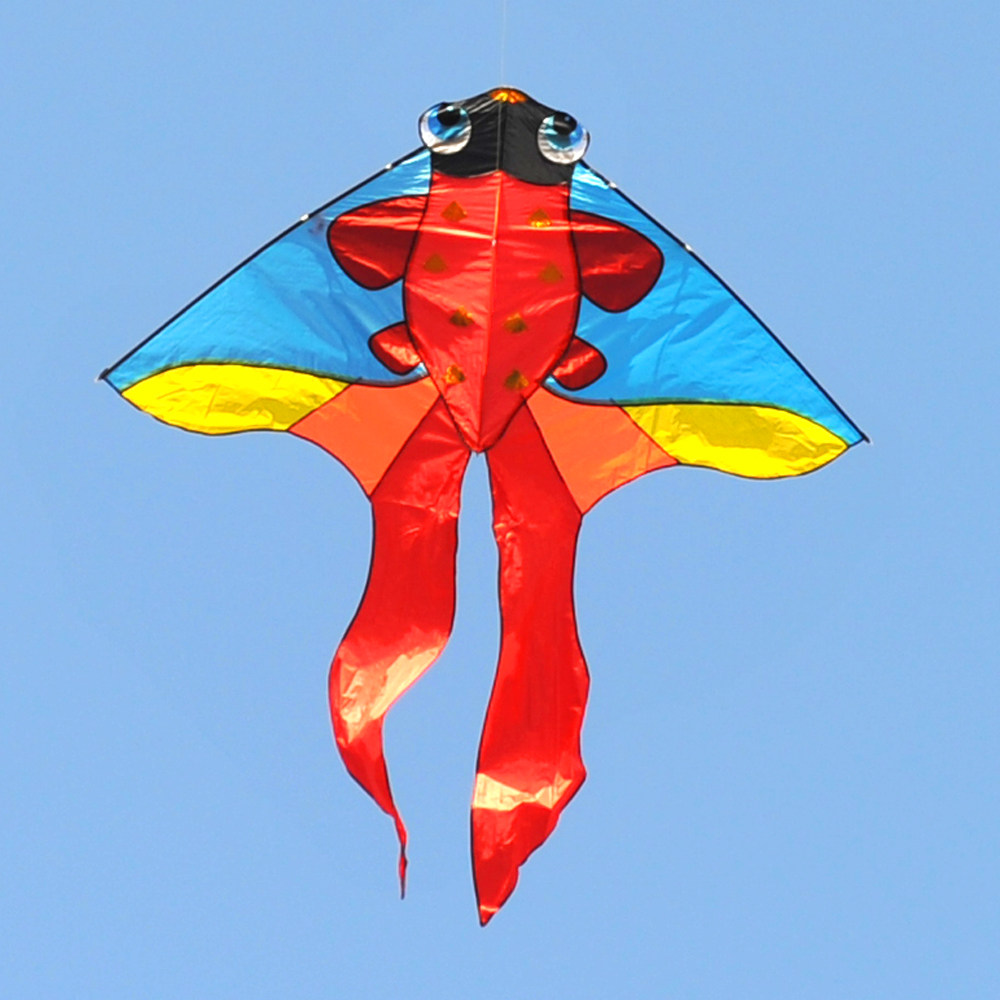 2021年新款双尾红色金鱼风筝牛气冲天微风好易风筝