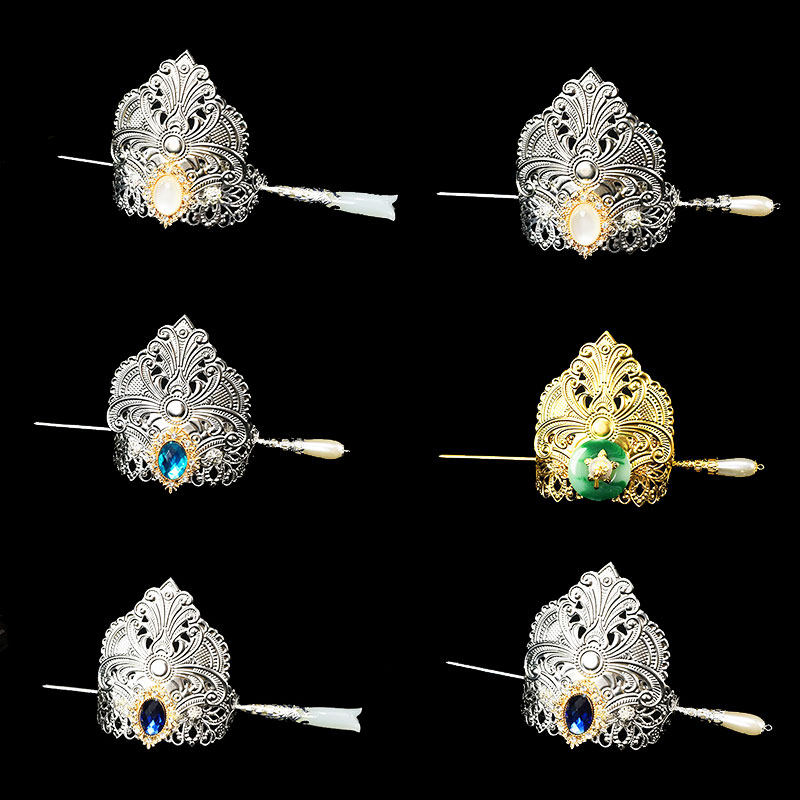 新款汉服头冠簪套装古风男女通用束发发髻发冠发饰