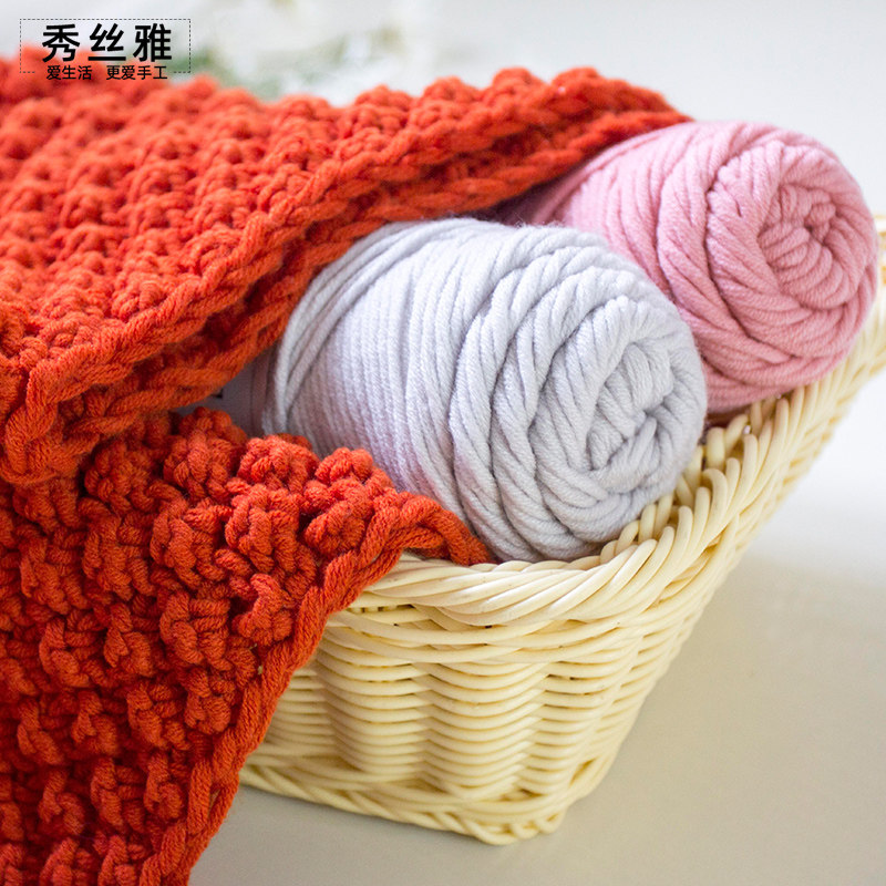 毛线围巾雅馨绣坊男友情人棉粗棒针钩针手工毛线