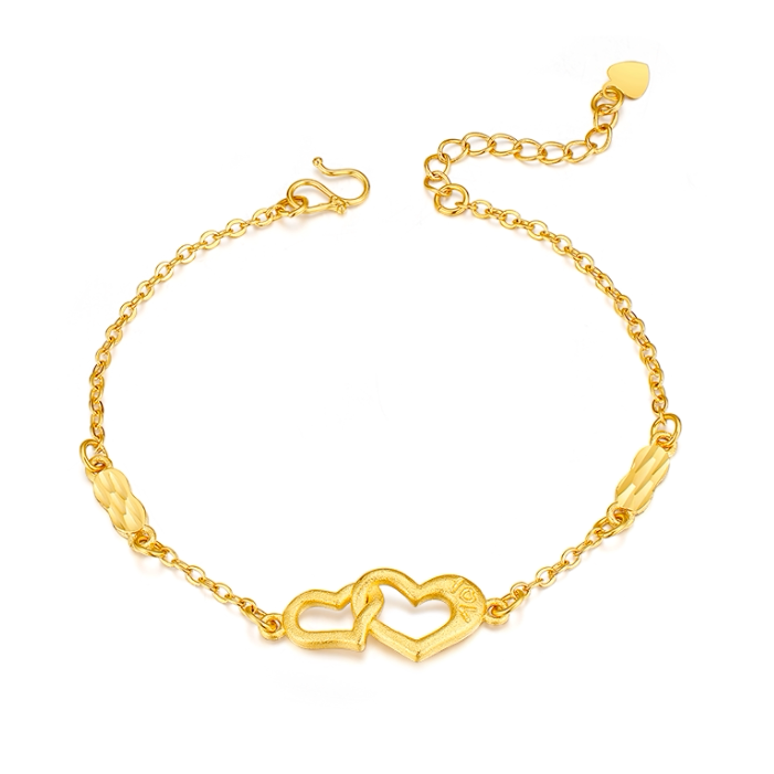 免税黄金手链女款9999足金24k金新款金子首饰纯金手镯转运珠彩金