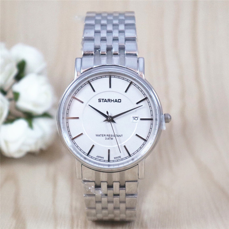 星豪starhao2205石英表钢带男士女士情侣简约休闲时尚防水国产腕表