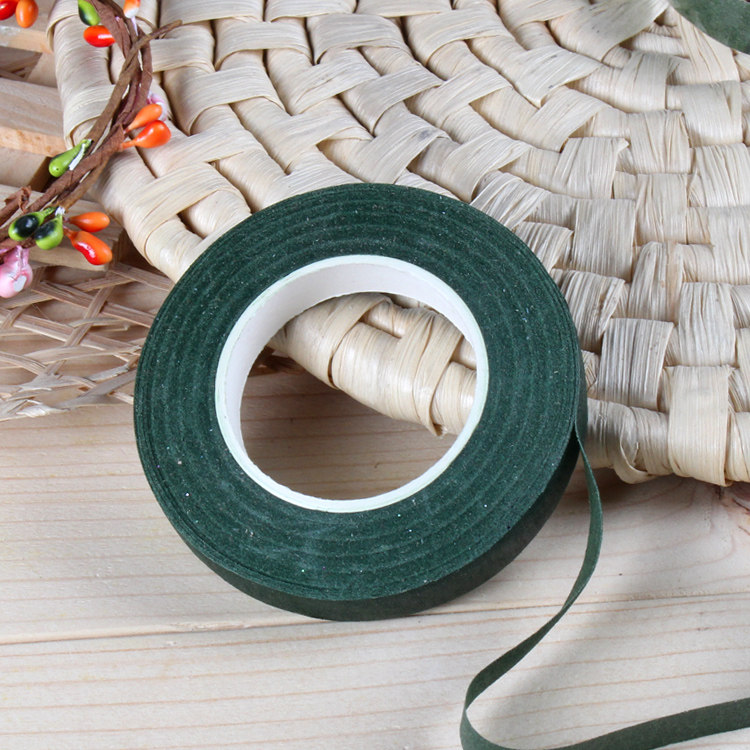 绿色咖啡色胶布胶缠胶带diy花环手环仿真玫瑰花胶带