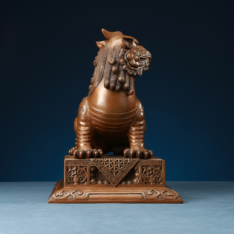 铜欣祥紫铜谛听摆件地藏王坐骑坐骑瑞兽办公室书桌装饰摆件