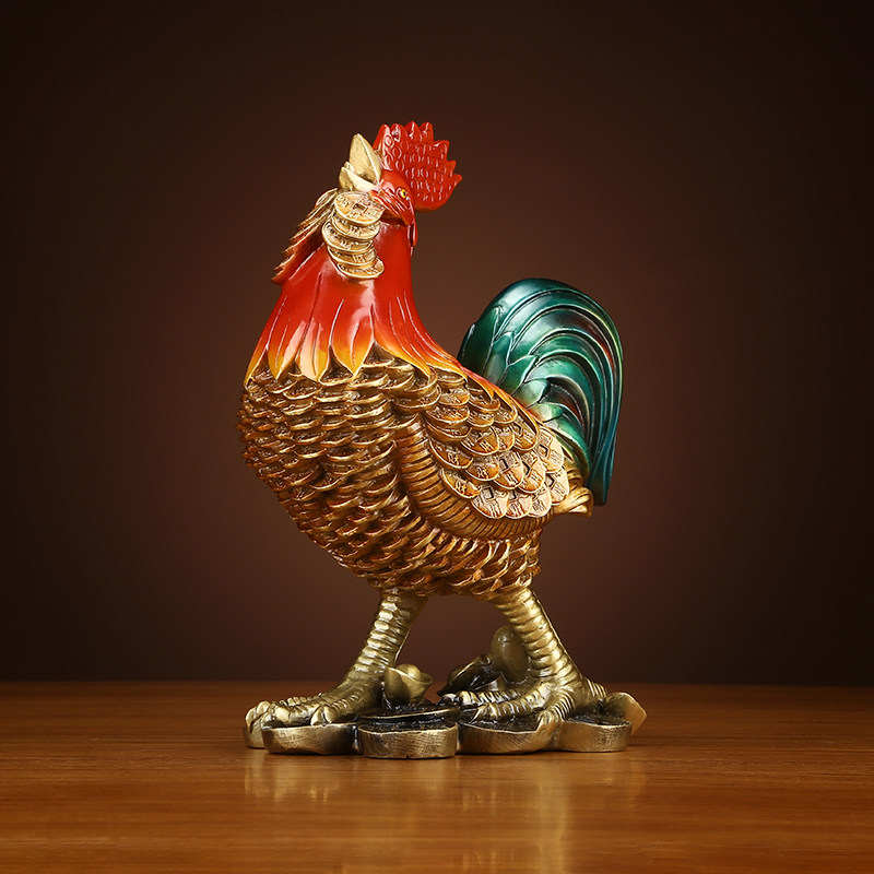 铜欣祥彩铜鸡大吉大利公鸡生肖铜鸡家居新中式客厅工艺品摆件