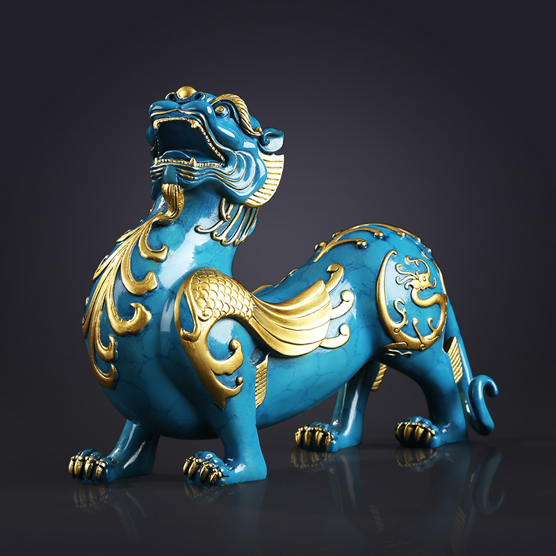 铜欣祥创意彩铜瑞兽貔貅摆件招财家居装饰品客厅办公室工艺品摆件