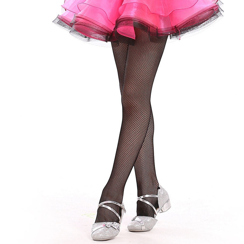 专业拉丁舞专业腿袜 女童成人软网拉丁舞袜子网袜焦糖色露趾连脚