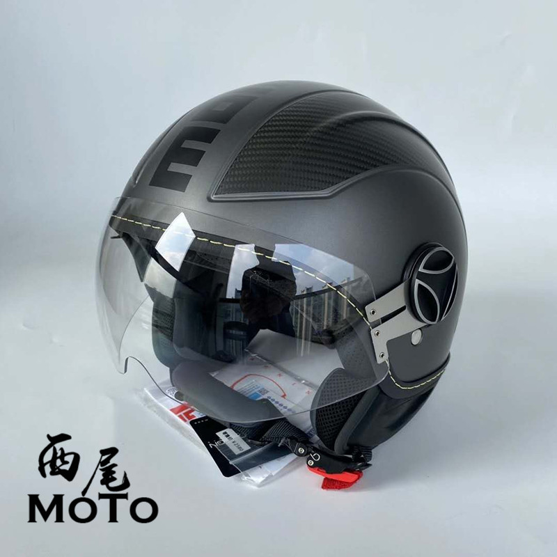 意大利momo头盔碳纤维踏板车姜戈ra复古哈雷拿铁摩托车头盔