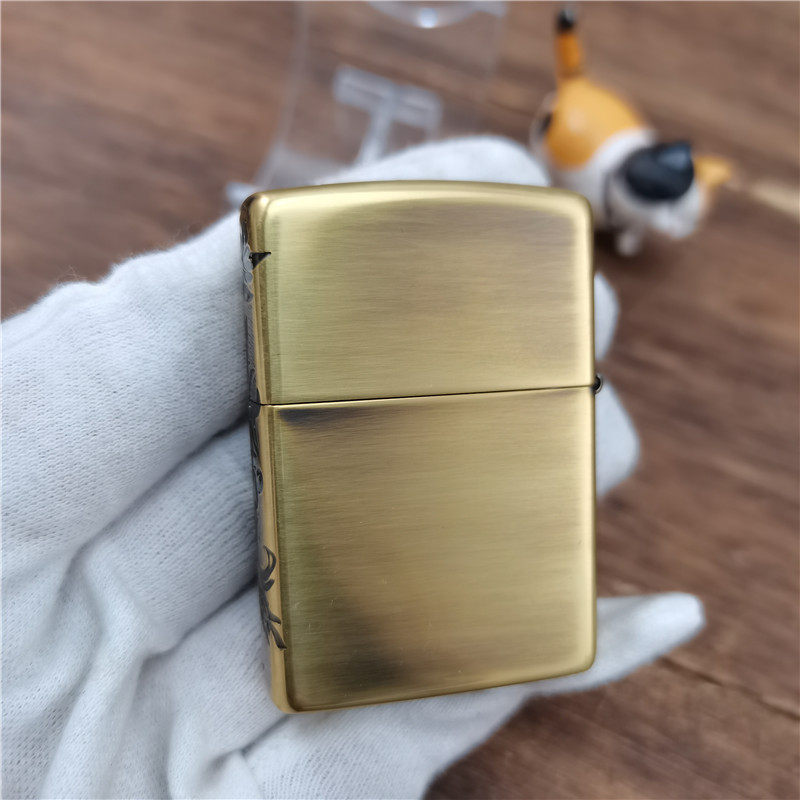 zippo打火机全新13年日版纯铜熏铜蚀刻火焰凤凰zippo