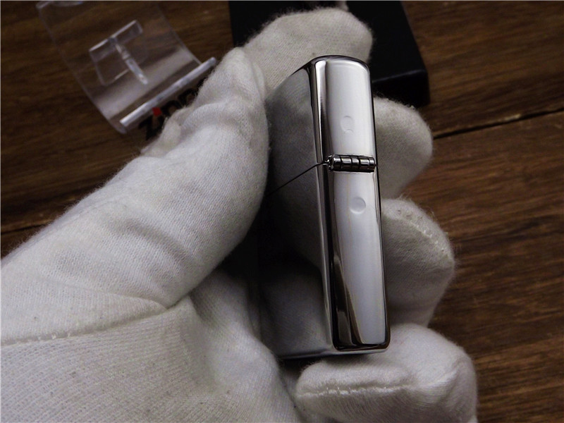 zippo打火机全新14年镜面深雕金色火焰原装正品zippo