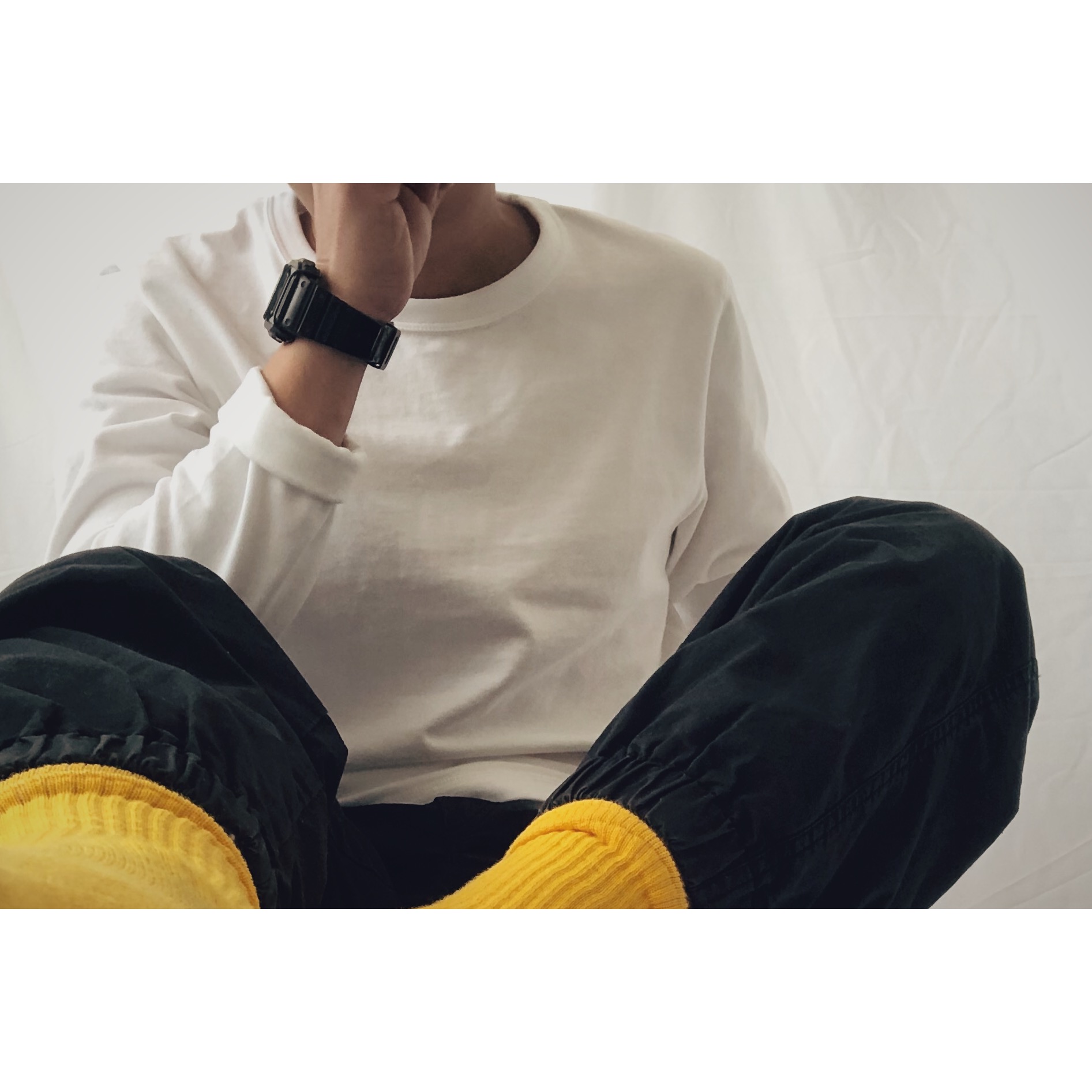 过载商店本白纯棉重磅打底男女长袖T （柔软＋＋） 顺丰发货