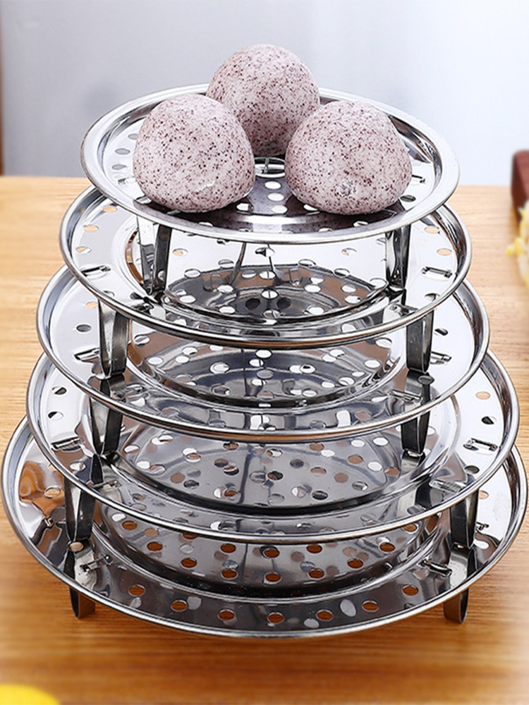 创意蒸架不锈钢家用馒头蒸笼折叠水果篮蒸菜酒店鸡蛋蒸屉伸缩蒸盘
