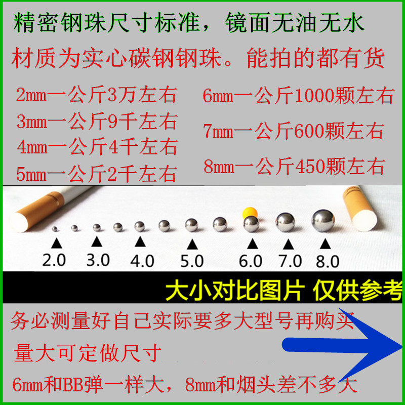 精密小钢珠6mm包邮标准3mm4mm5/6.0/3.5/4.5/5.5/2/7.5/8毫米钢球