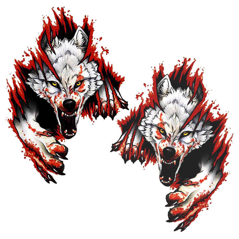 3d霸气狼头贴纸汽车汽车保险保险杠装饰车身划痕汽车装饰贴