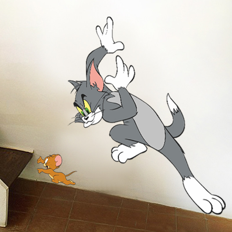 车贴猫和老鼠墙角贴画tomjerry贴纸杰瑞墙贴