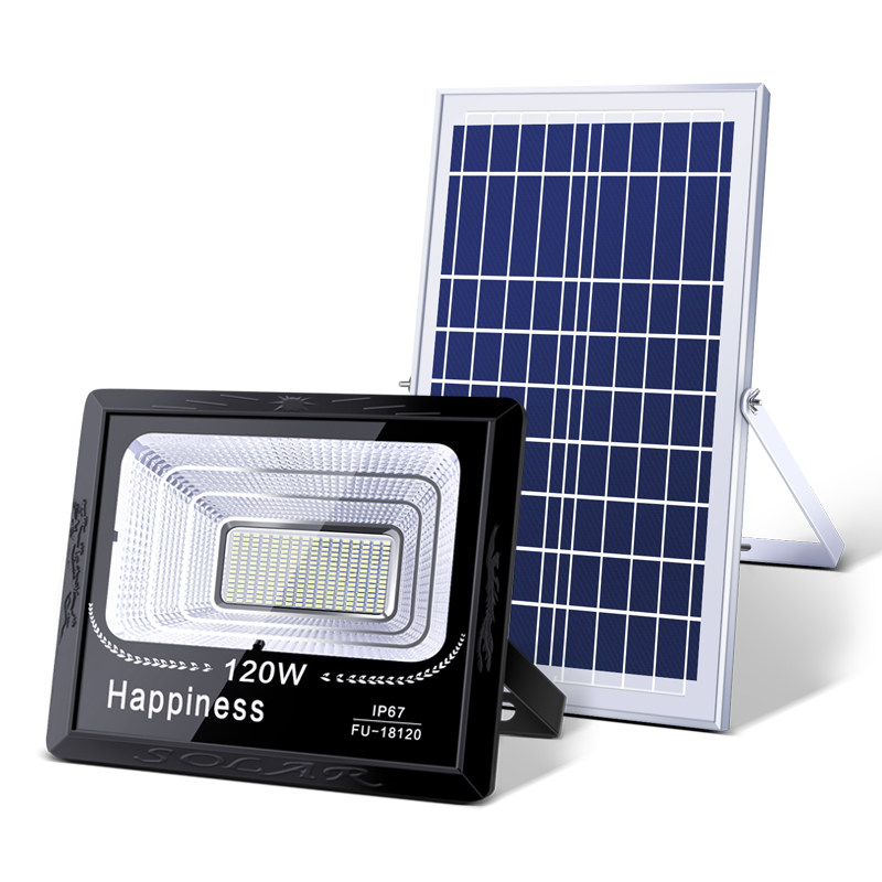 太阳能灯户外100w超亮防水投光灯家用室内外新农村照明庭院灯路灯