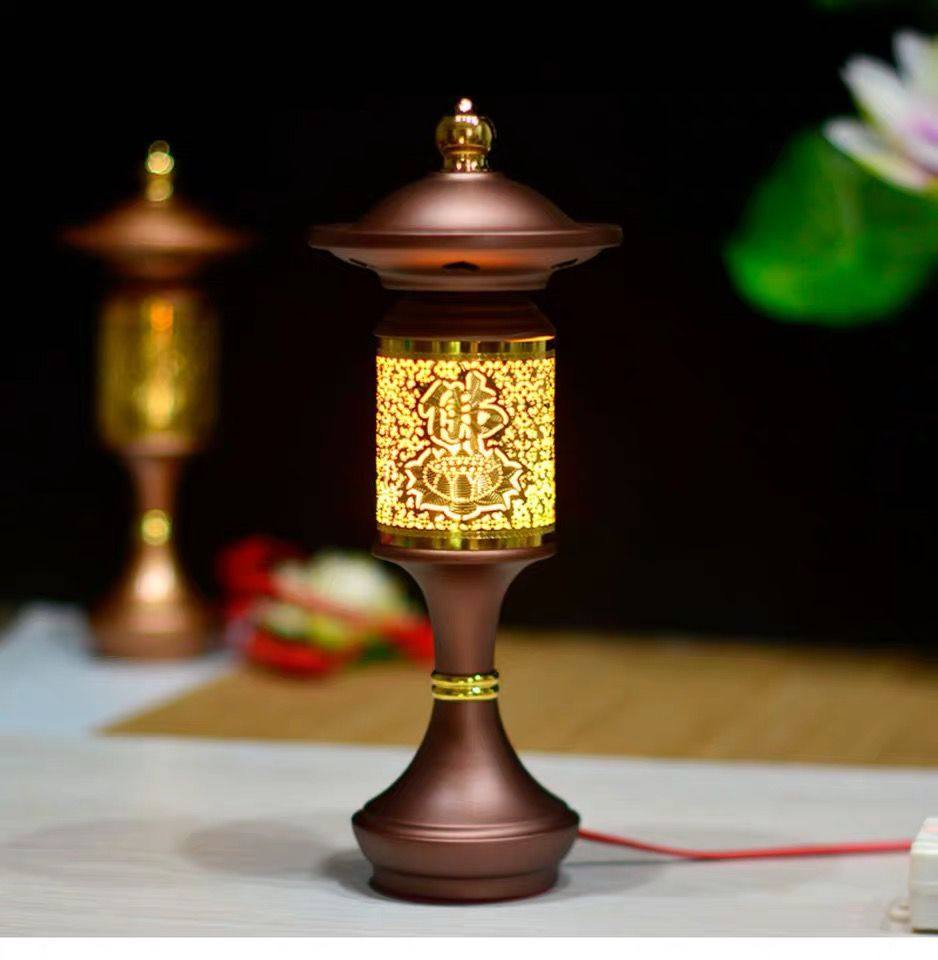 供灯led财神神灯一对关公灯神灶灯家用招财进宝荷花灯