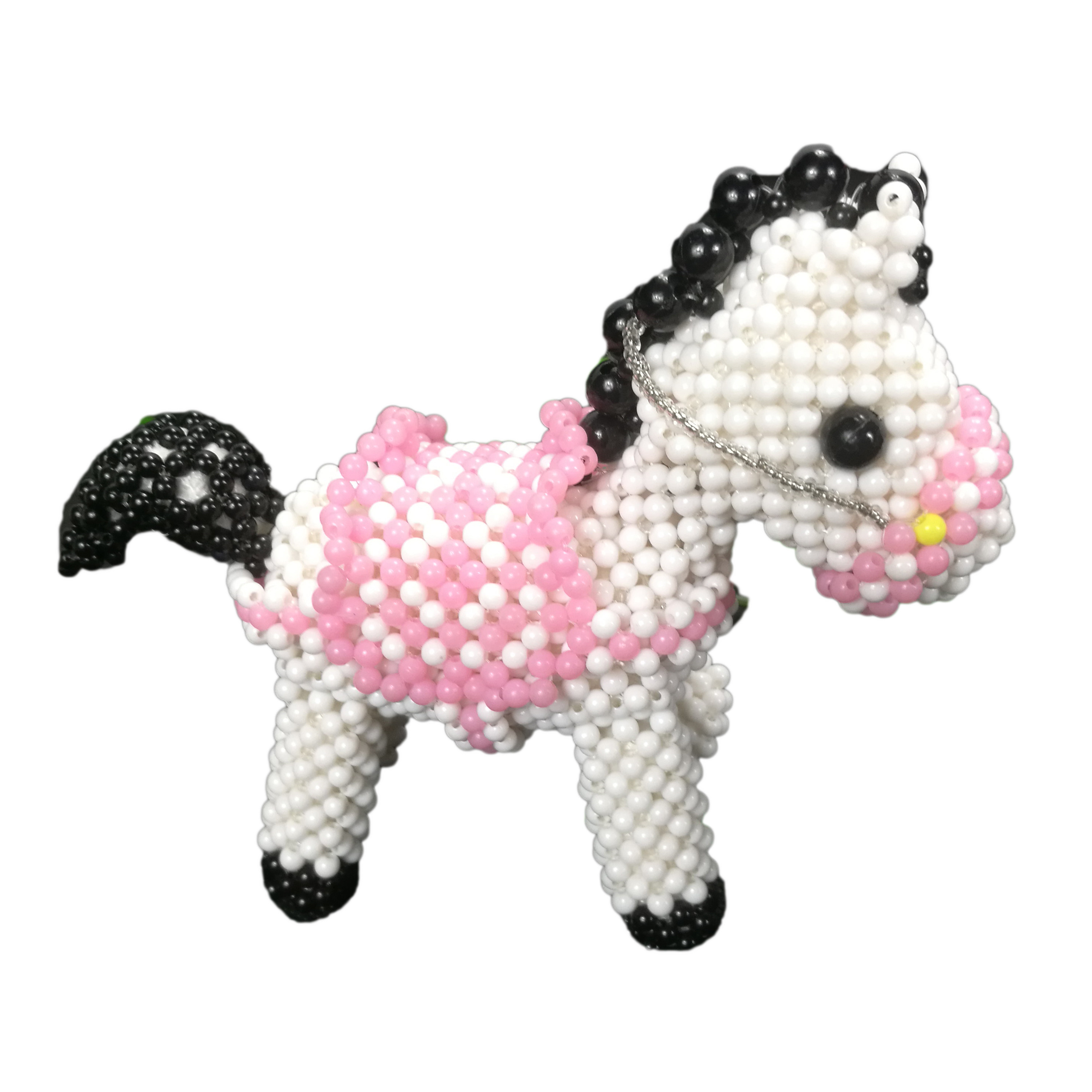 米珠大头系列小马diy手工串珠材料包视频教程包包挂件手工艺品马