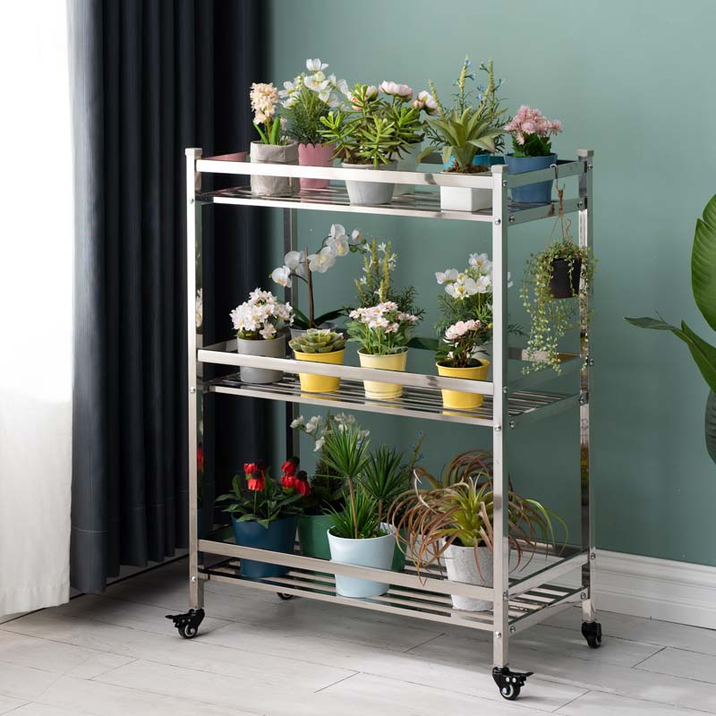 三层不锈钢花架子花盆盆架多肉兰花阳台室外外带花架