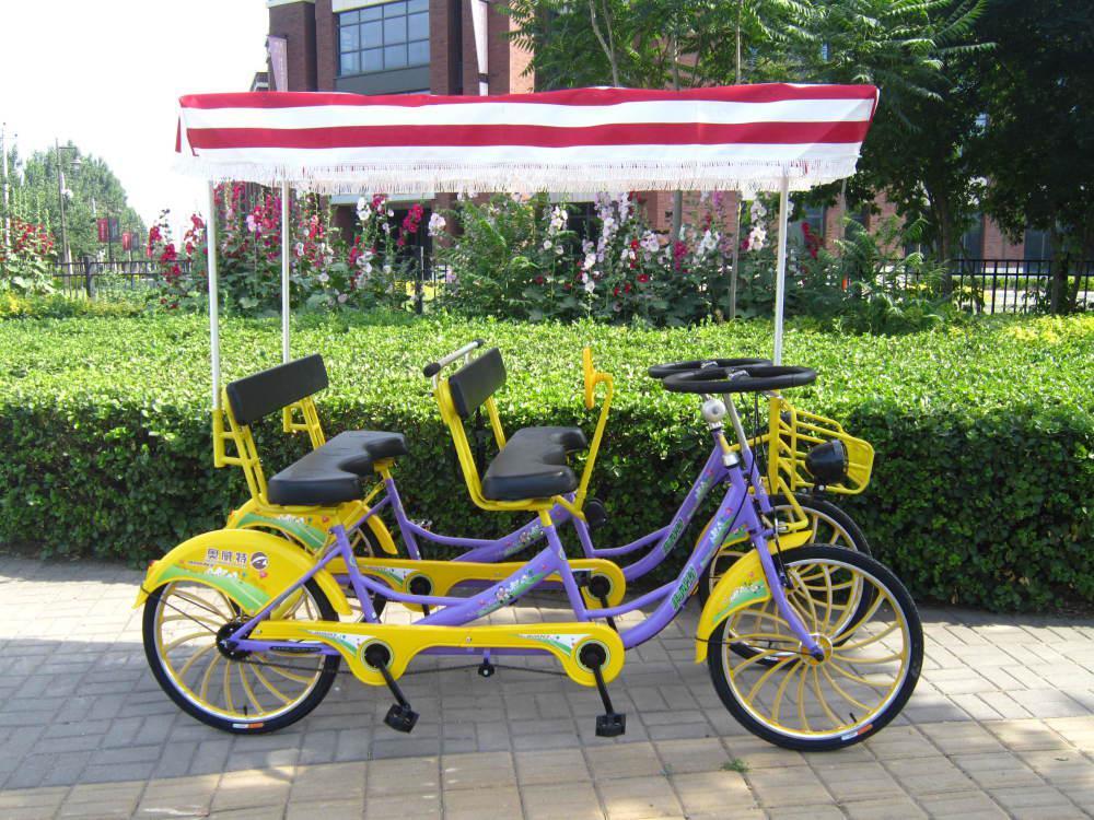 奥威特新款24寸联排四人四轮观光情侣景区专用双人