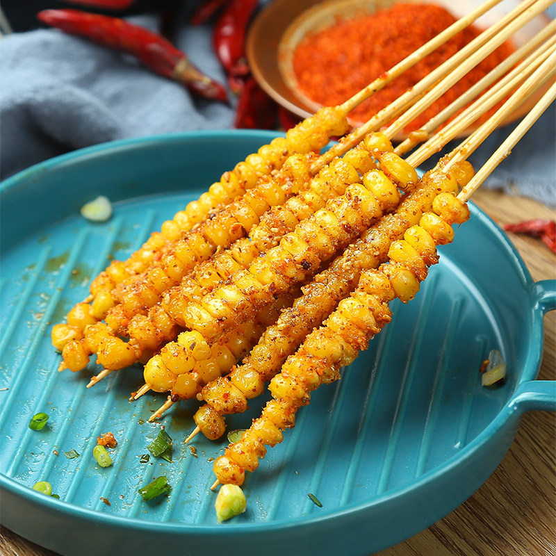 小串新鲜玉米油炸烧烤食材玉米粒串串火锅麻辣烫玉米