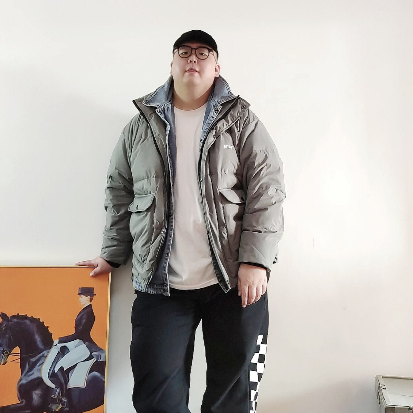 帅胖羽绒服男装加大加肥鸭绒胖子白鸭绒两件装假羽绒服