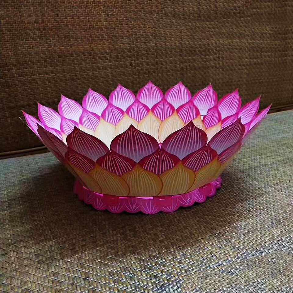 花盆大号七彩莲座莲花灯半成品莲花折纸其它印刷制品