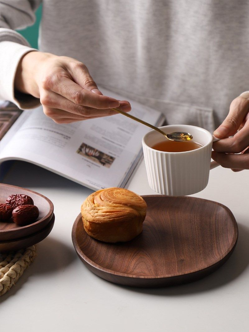 托盘木质不规则创意胡桃木咖啡碟木盘子简约果盘盘