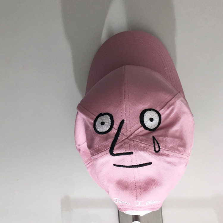 ds鸭舌帽卡通卡通人人脸刺绣可爱表情帽子时尚情侣帽子
