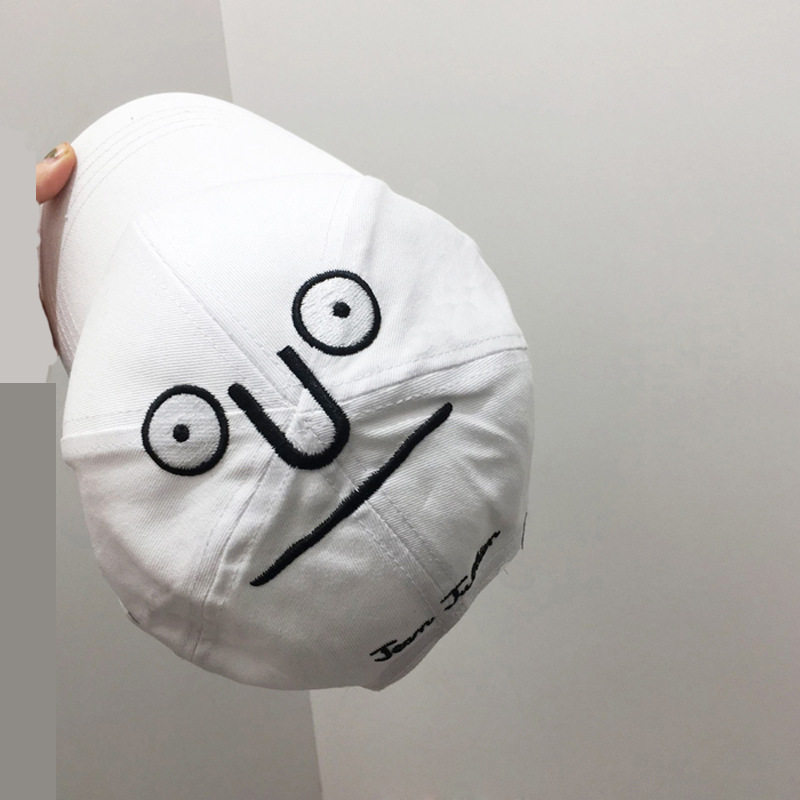 ds鸭舌帽卡通卡通人人脸刺绣可爱表情帽子时尚情侣帽子