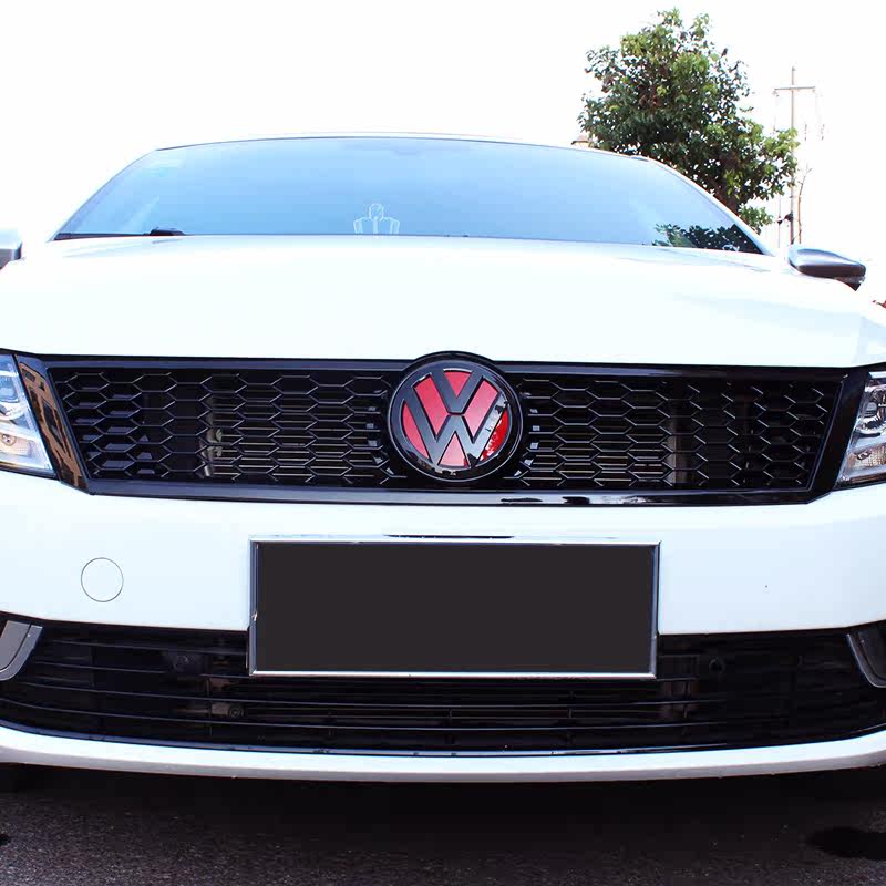 中网cc大众运动蜂窝哑光钢琴烤漆漆黑格栅中网