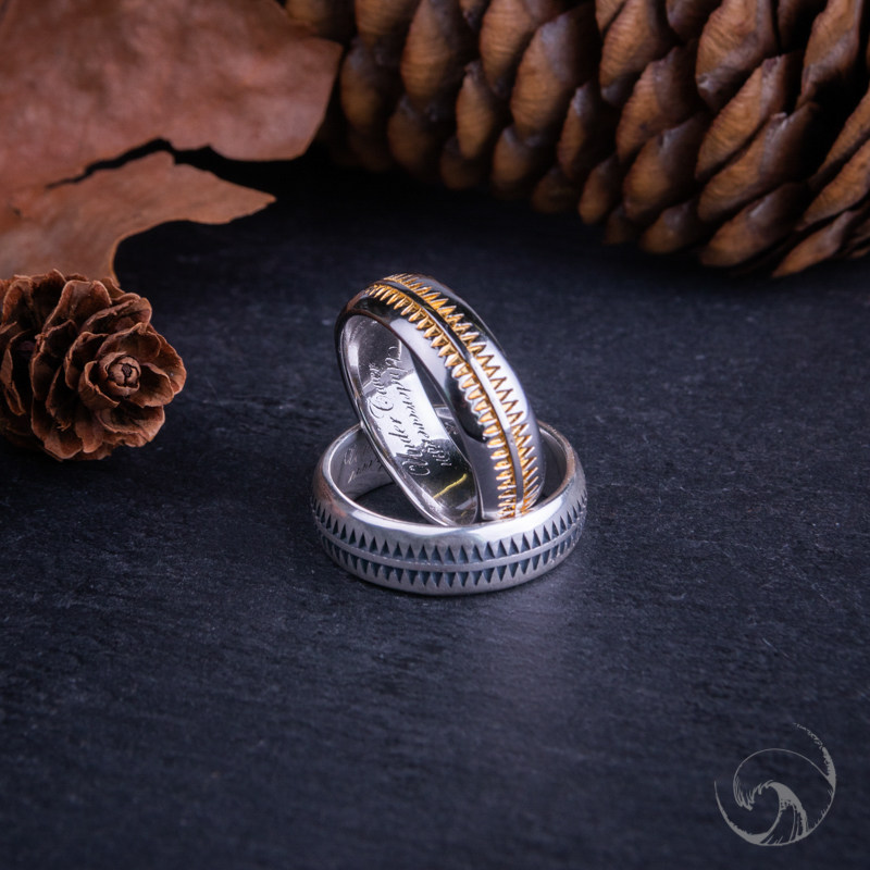 国内现货undercover银戒指高桥盾纹身图腾锯齿指环尾戒giz