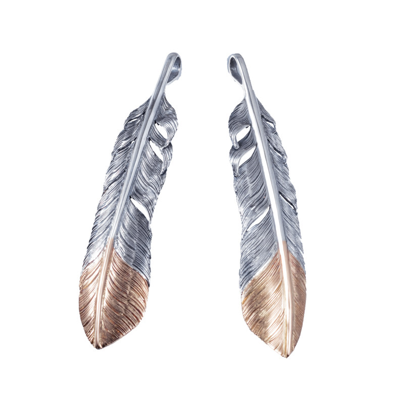 国内现货horizonblue先金羽毛项链吊坠hb手工项坠