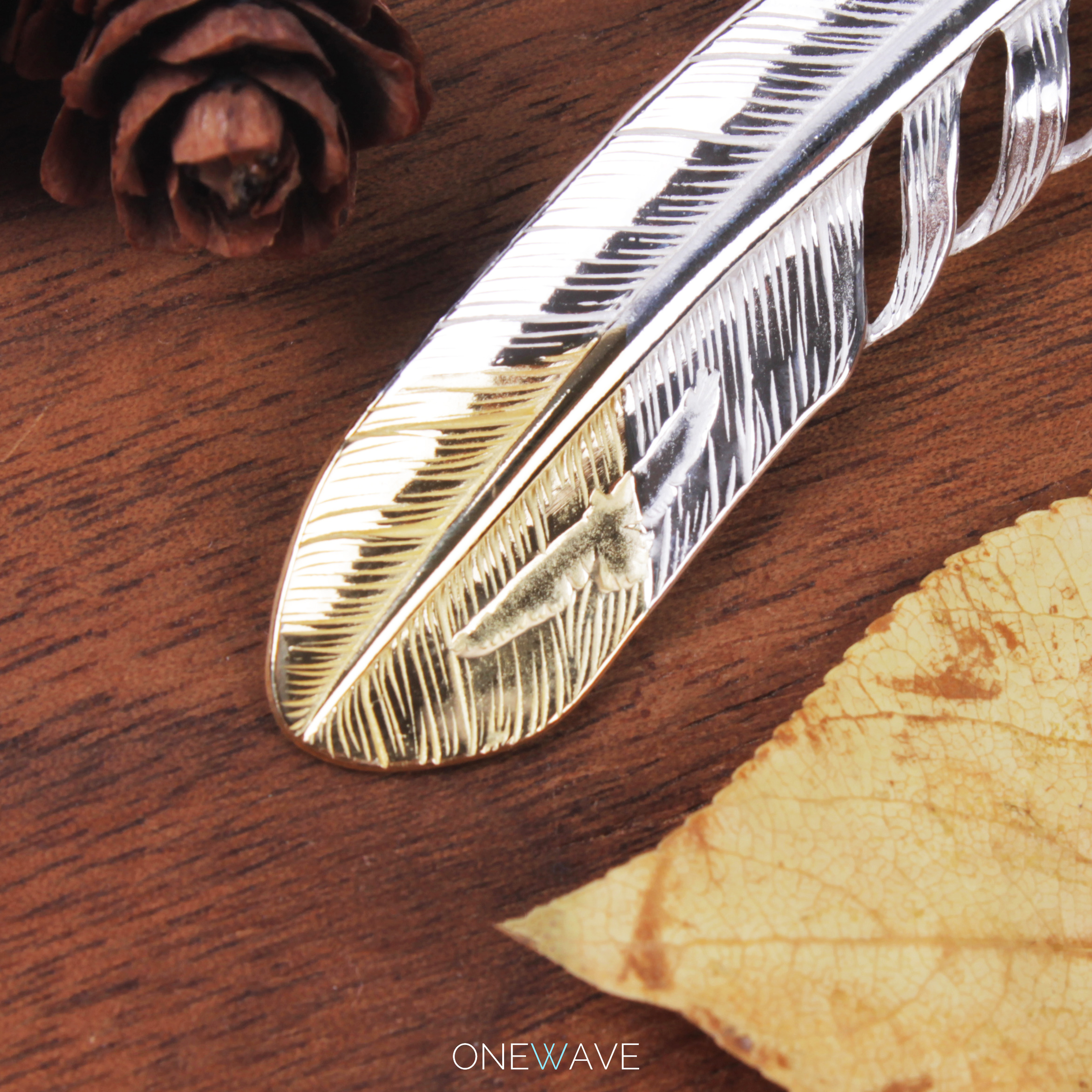 【国内现货】ken kikuchi 菊地健先金羽毛xl 菊地建下金项链吊坠